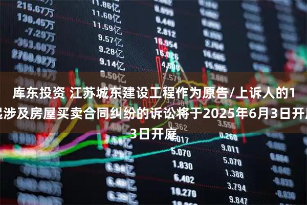 库东投资 江苏城东建设工程作为原告/上诉人的1起涉及房屋买卖合同纠纷的诉讼将于2025年6月3日开庭